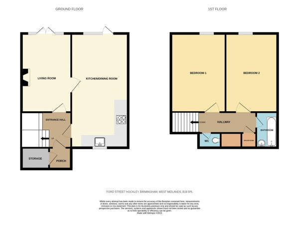 Floor Plan Image for 2 Bedroom End of Terrace House for Sale in Ford Street, Birmingham