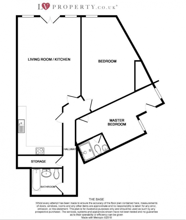 Floor Plan Image for 2 Bedroom Apartment to Rent in The Base, Birmingham City Centre