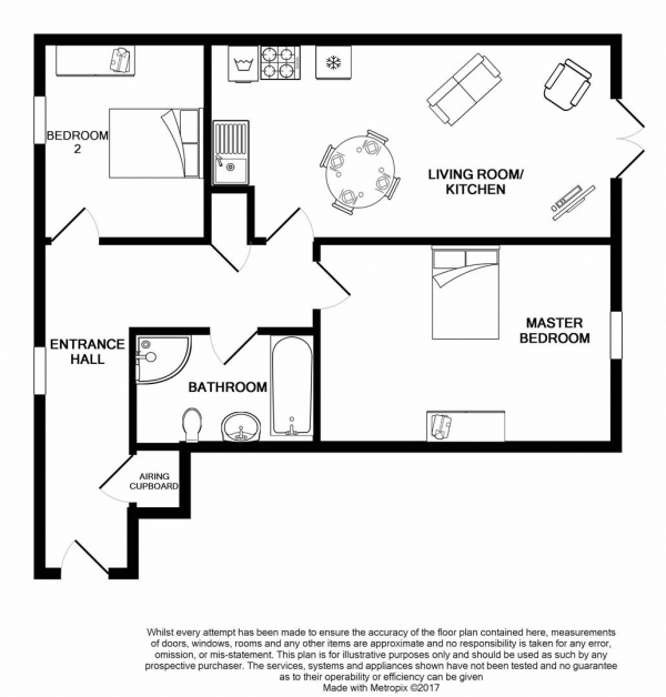 Floor Plan for 2 Bedroom Apartment to Rent in Metalworks, Jewellery Quarter, B18, 6PW - £265 pw | £1150 pcm