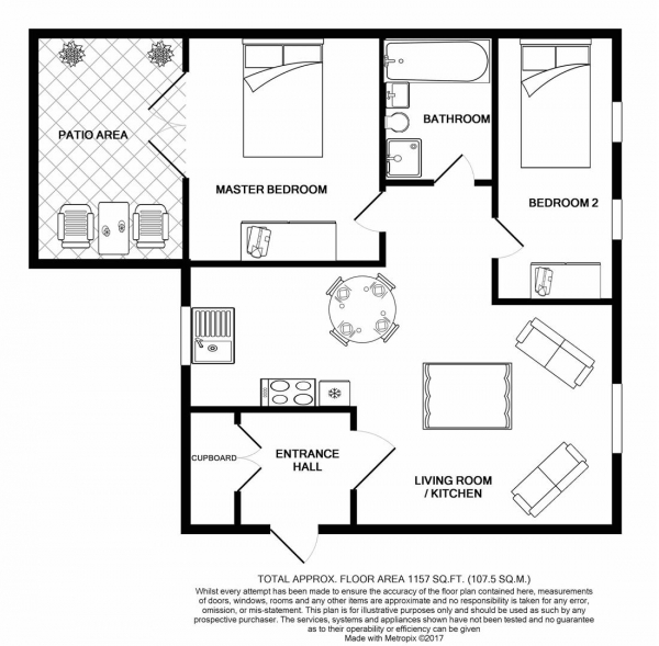 Floor Plan Image for 2 Bedroom Apartment to Rent in Metalworks Apartment, Jewellery Quarter