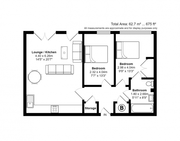 Floor Plan Image for 2 Bedroom Apartment for Sale in City Walk, Irving Street