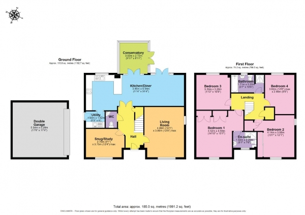 Floor Plan Image for 4 Bedroom Detached House for Sale in Rochester Close, Meon Vale