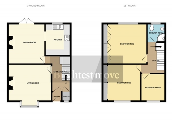 Floor Plan Image for 3 Bedroom Terraced House for Sale in Elmwood Avenue, Bridgwater