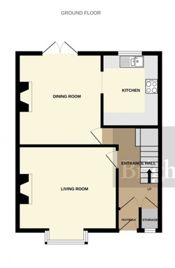 Floor Plan Image for 3 Bedroom Terraced House for Sale in Elmwood Avenue, Bridgwater