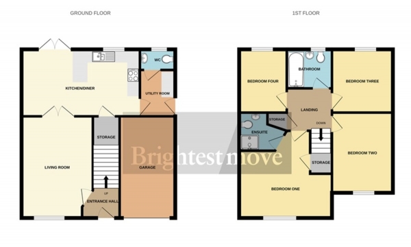 Floor Plan for 4 Bedroom Detached House for Sale in Pintail Avenue, Bridgwater, TA6, 6YQ -  &pound325,000