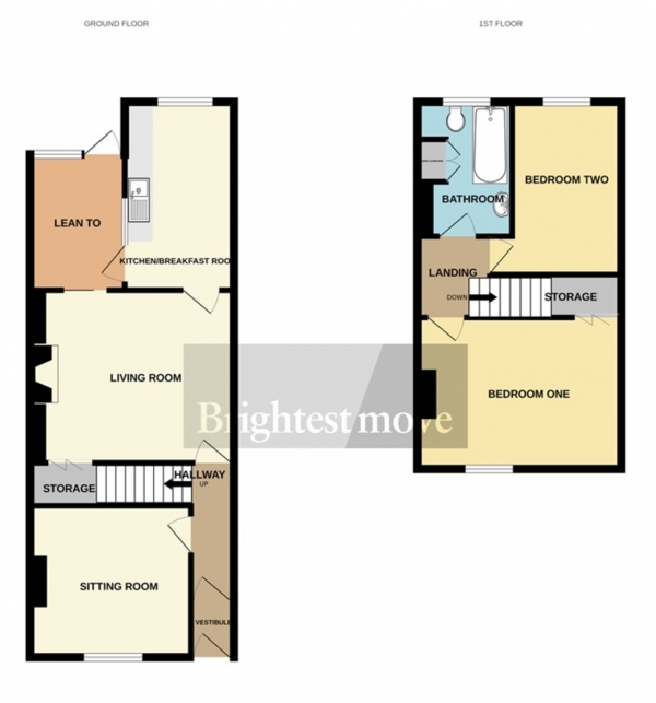 Floor Plan Image for 2 Bedroom Terraced House for Sale in Wellington Road, Bridgwater