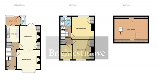 Floor Plan Image for 3 Bedroom Terraced House for Sale in Riverview Terrace, Riverside, Bridgwater