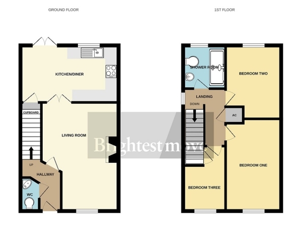 Floor Plan Image for 3 Bedroom End of Terrace House for Sale in Meadowlands Avenue, Bridgwater