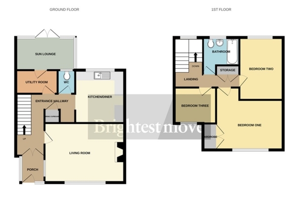 Floor Plan Image for 3 Bedroom End of Terrace House for Sale in Knowle End, Woolavington