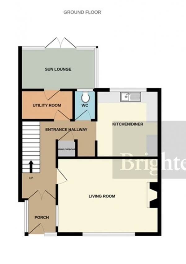 Floor Plan Image for 3 Bedroom End of Terrace House for Sale in Knowle End, Woolavington