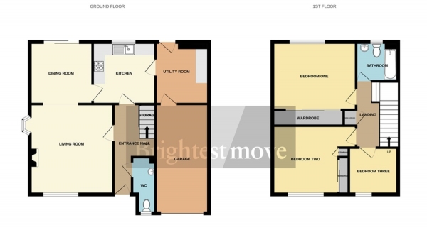 Floor Plan Image for 3 Bedroom Detached House for Sale in Selworthy Close, Bridgwater