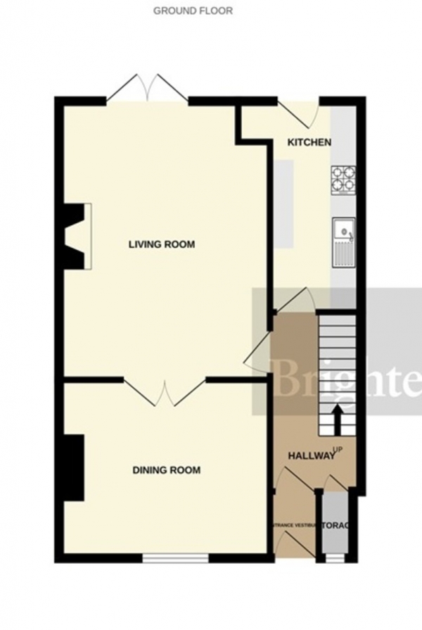 Floor Plan Image for 3 Bedroom Terraced House for Sale in Rhode Lane, Bridgwater