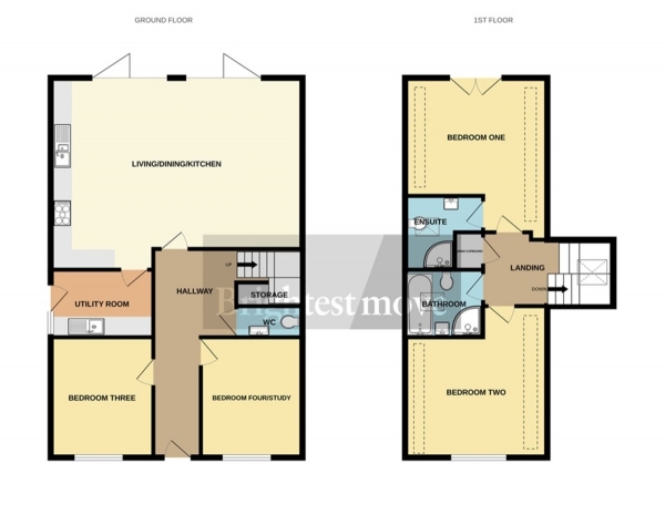 Floor Plan Image for 4 Bedroom Detached House for Sale in Oakfield Road, Bridgwater