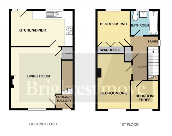 Floor Plan Image for 3 Bedroom End of Terrace House to Rent in Bush Road, Spaxton