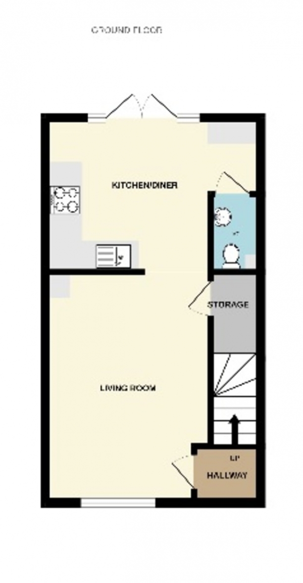 Floor Plan Image for 3 Bedroom End of Terrace House to Rent in Lilliana Way, Bridgwater