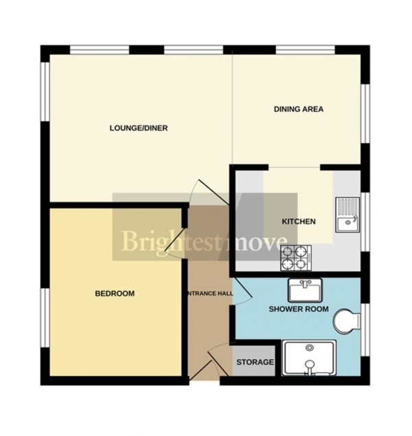 Floor Plan Image for 1 Bedroom Apartment to Rent in Lords Way, Bridgwater