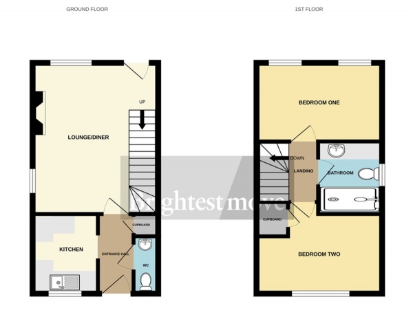 Floor Plan Image for 2 Bedroom End of Terrace House for Sale in Cranbourne Close, Bridgwater