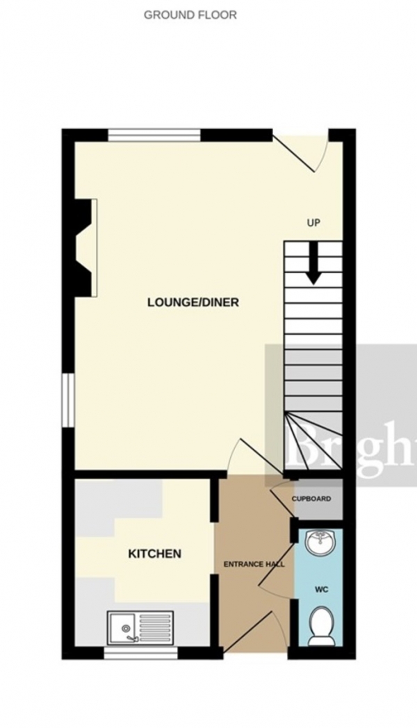 Floor Plan Image for 2 Bedroom End of Terrace House for Sale in Cranbourne Close, Bridgwater