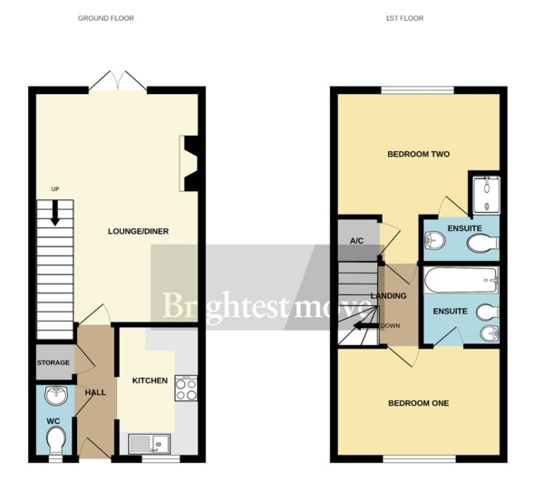 Floor Plan Image for 2 Bedroom Terraced House for Sale in Viscount Square, Bridgwater