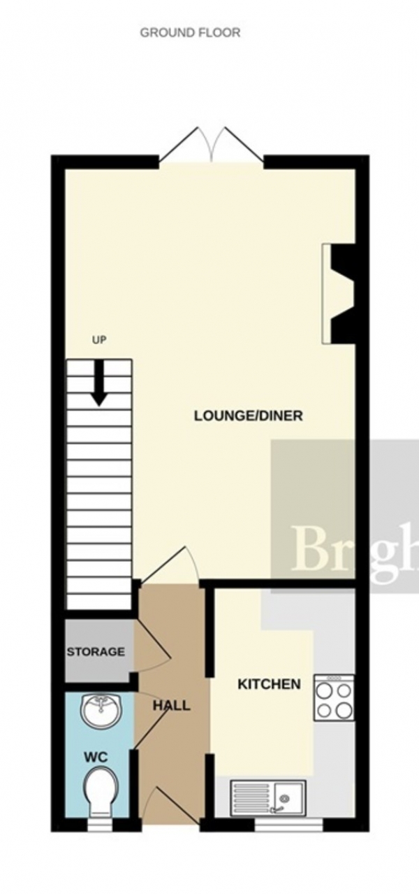 Floor Plan Image for 2 Bedroom Terraced House for Sale in Viscount Square, Bridgwater