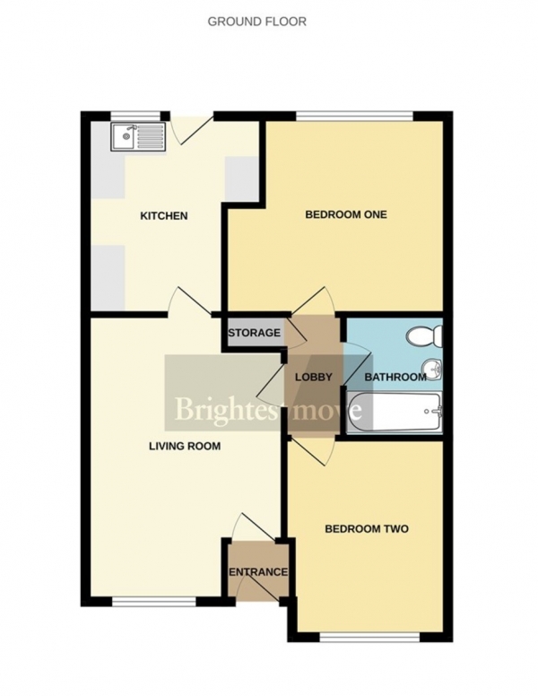 Floor Plan Image for 2 Bedroom Terraced Bungalow for Sale in Rosevean Close, Bridgwater