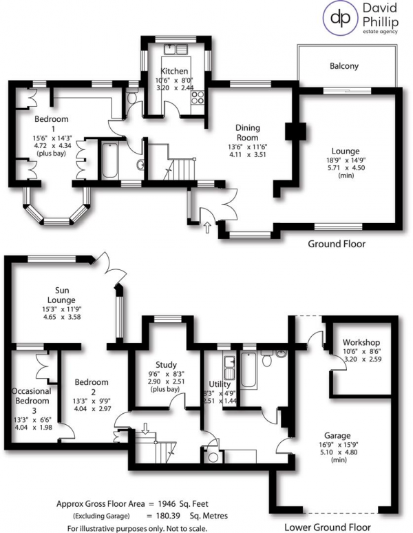 Floor Plan Image for 3 Bedroom Detached House for Sale in Barncote, Hall Drive, Bramhope, Leeds