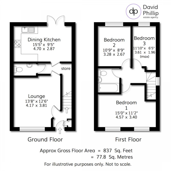 Floor Plan Image for 3 Bedroom Semi-Detached House for Sale in Moseley Beck Lane, Leeds