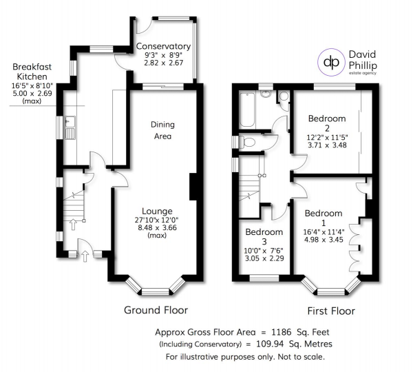 Floor Plan for 3 Bedroom Semi-Detached House for Sale in The Birches, Bramhope, Leeds, LS16, 9DP - Guide Price &pound450,000