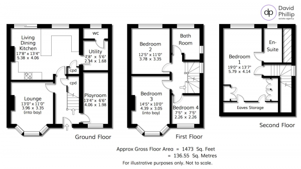 Floor Plan for 4 Bedroom Semi-Detached House for Sale in Kirkwood Crescent, Leeds, LS16, 7EA -  &pound450,000