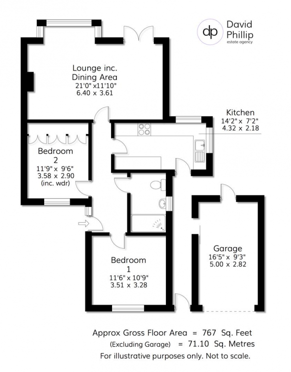 Floor Plan Image for 2 Bedroom Semi-Detached Bungalow for Sale in Long Meadows, Bramhope, Leeds