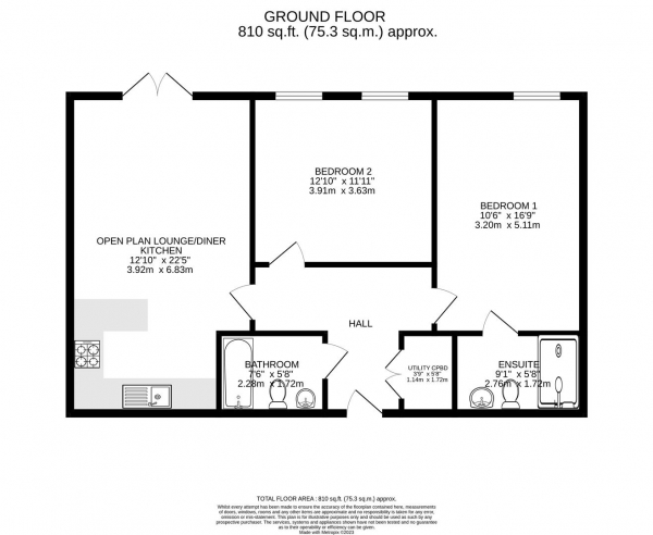 Floor Plan Image for 2 Bedroom Retirement Property for Sale in Avon House, Welland Place, Market Harborough