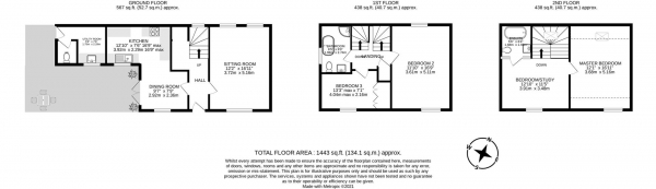 Floor Plan Image for 3 Bedroom Property for Sale in Wendlebury House, Husbands Bosworth, Lutterworth