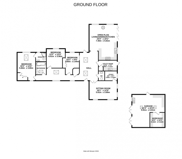 Floor Plan Image for 3 Bedroom Detached House for Sale in Ashdown Barn, Wilbarston, Market Harborough