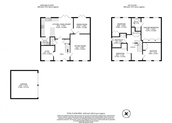 Floor Plan Image for 4 Bedroom Detached House for Sale in Barnards Way, Kibworth Harcourt, Leicestershire