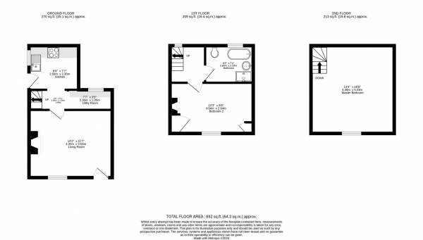 Floor Plan Image for 2 Bedroom Terraced House for Sale in Hunts Lane, Hallaton, Market Harborough