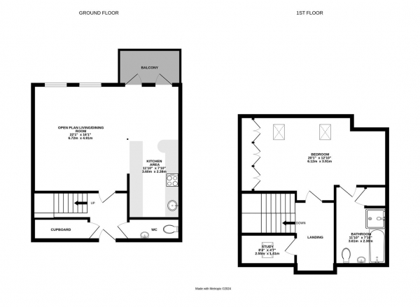 Floor Plan Image for 1 Bedroom Duplex for Sale in Swift House, St. Marys Road, Market Harborough