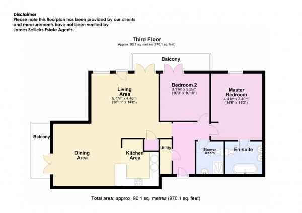 Floor Plan Image for 2 Bedroom Apartment for Sale in Soar House, St. Marys Road, Market Harborough