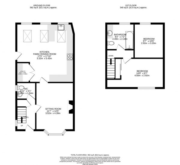 Floor Plan Image for 2 Bedroom Semi-Detached House for Sale in Leicester Road, Billesdon, Leicestershire