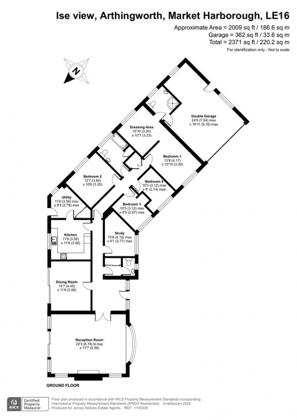 Floor Plan for 4 Bedroom Bungalow for Sale in Ise View, Arthingworth, Market Harborough, LE16, 8LB - Guide Price &pound850,000
