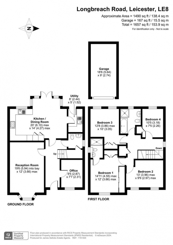 Floor Plan Image for 4 Bedroom Detached House for Sale in Longbreach Road, Kibworth Harcourt, Leicester