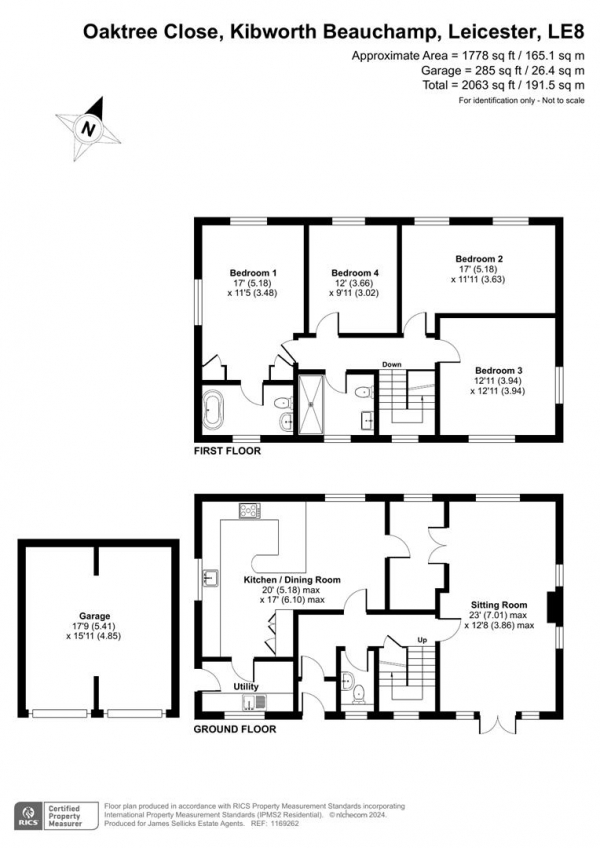 Floor Plan Image for 4 Bedroom Detached House for Sale in Oaktree Close, Kibworth Beauchamp, Leicestershire