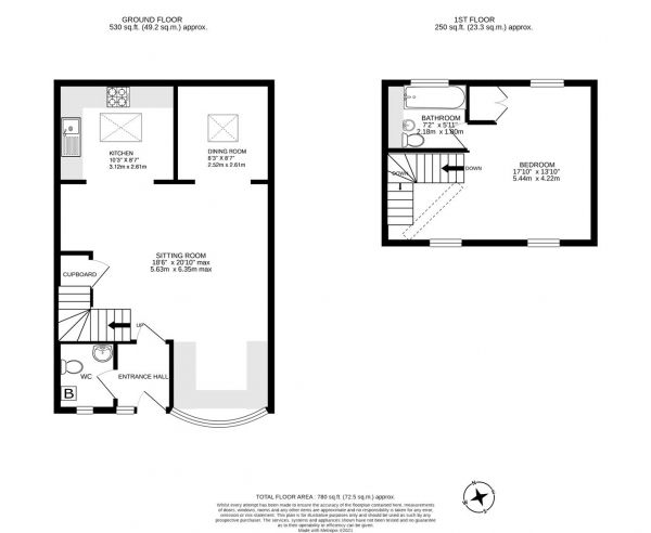 Floor Plan Image for 1 Bedroom Mews for Sale in Great Bowden Hall, Great Bowden, Market Harborough