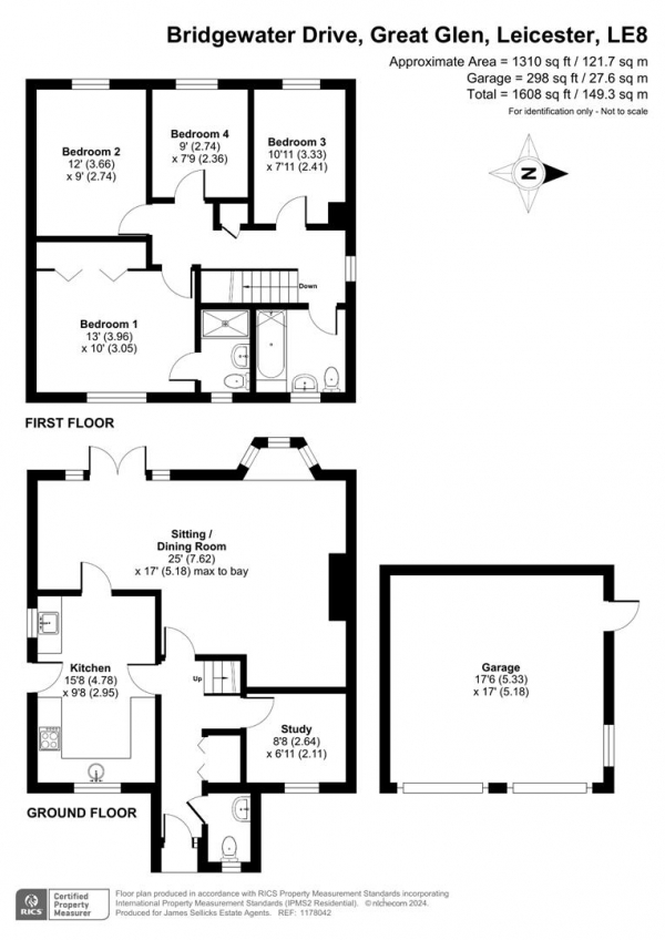 Floor Plan Image for 4 Bedroom Detached House for Sale in Bridgewater Drive, Great Glen, Leicestershire