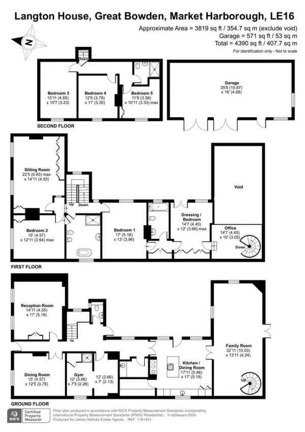 Floor Plan Image for 5 Bedroom Property for Sale in Langton House, Great Bowden, Market Harborough