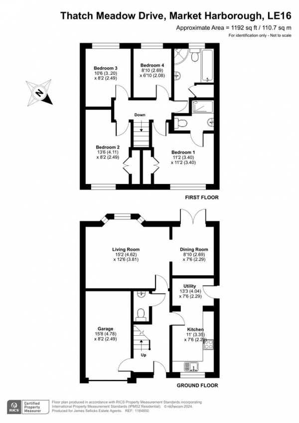 Floor Plan Image for 4 Bedroom Detached House for Sale in Thatch Meadow Drive, Market Harborough