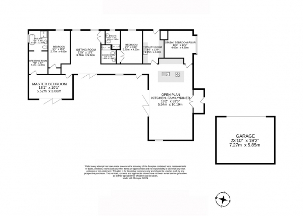 Floor Plan Image for 4 Bedroom Country House for Sale in Langdale, Thorpe Langton, Market Harborough