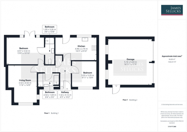 Floor Plan Image for 2 Bedroom Detached Bungalow for Sale in Long Grey, Fleckney, Leicestershire