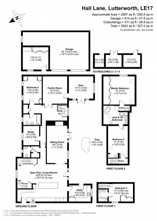 Floor Plan Image for 4 Bedroom Barn Conversion for Sale in Oaktree Barn, Hall Lane, Ashby Magna, Lutterworth