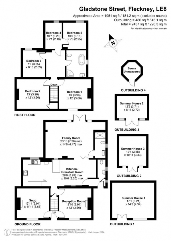 Floor Plan Image for 5 Bedroom Detached House for Sale in Gladstone Street, Fleckney, Leicestershire