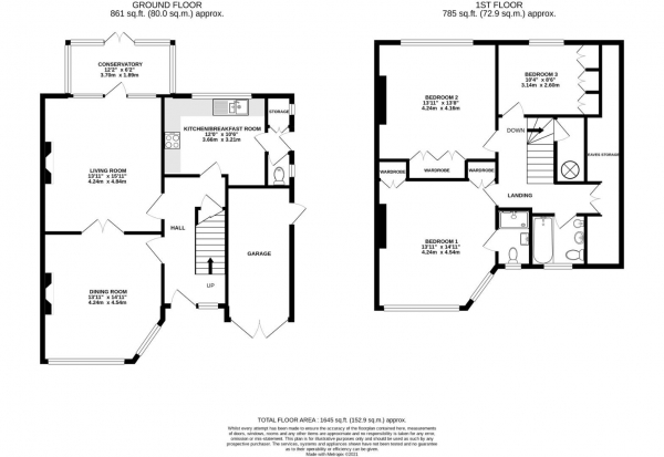 Floor Plan for 3 Bedroom Property for Sale in Trent Road, Goring-By-Sea, Worthing, BN12, 4EJ -  &pound450,000